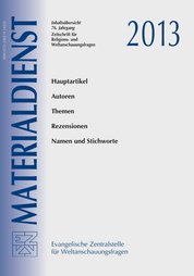 Titelblatt Materialdienst Jahresregister 2013