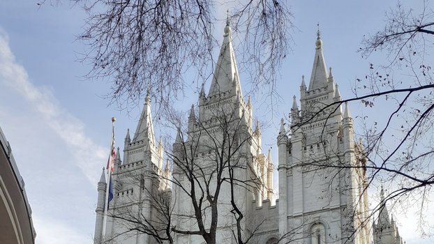 Außenansicht Salt Lake Temple in Salt Lake City, Utah, USA