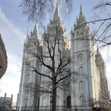 Außenansicht Salt Lake Temple in Salt Lake City, Utah, USA
