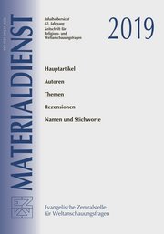 Titelblatt Materialdienst Jahresregister 2019