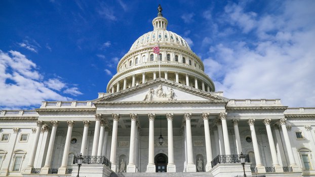 Gebäude des Kapitols der Vereinigten Staaten von Amerika in Washington, D. C.