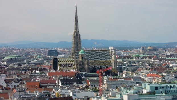 Ansicht der Stadt Wien mit dem Stephansdom